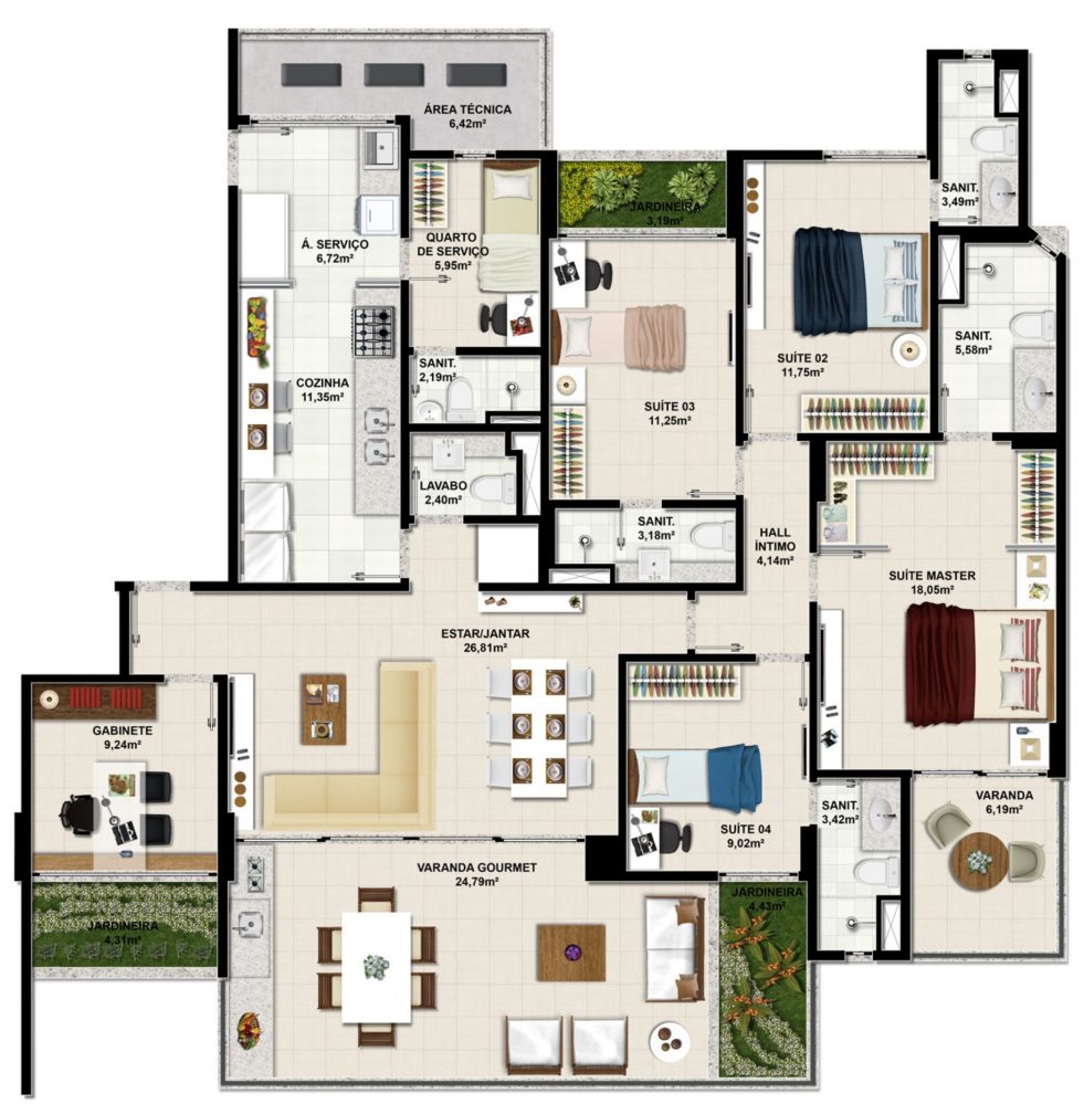 Apartamento Tipo 183 m²